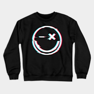 Happy Face Glitch Smile Crewneck Sweatshirt